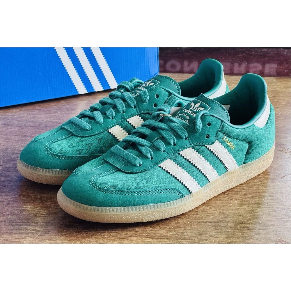 Women’s Size 6 adidas Samba OG Bold Green Off White Gold Metallic IH3976 NIB